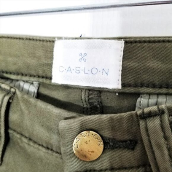NWT Caslon Army Green Stretch  Skinny Pants - Picture 6 of 8